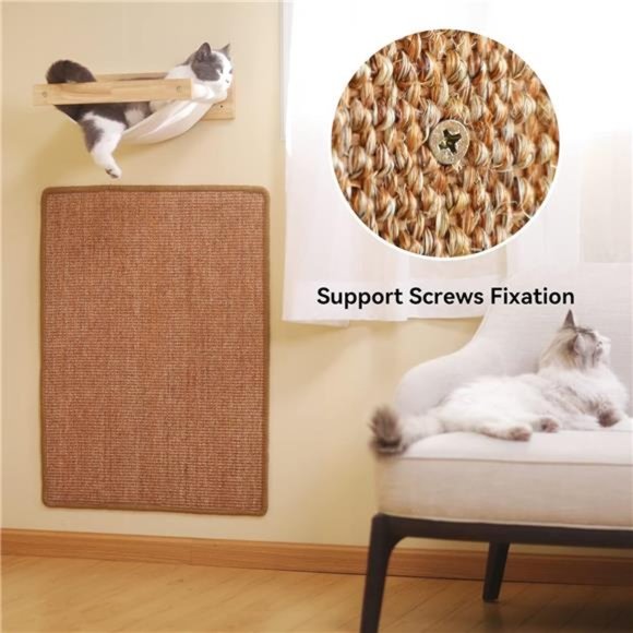 Cat Scratcher Mat, 23.6 X 15.7 Inch Natural Sisal Cat Scratch Mats, Horizontal - Picture 2 of 7